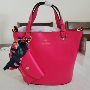 Nanette Lepore Pink Bucket Tote Satchel Handbag NWT Vegan Leather Retail 98